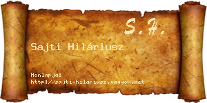 Sajti Hiláriusz névjegykártya